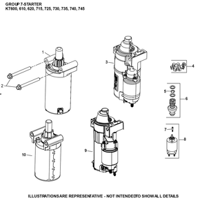 Kt735-3104 Starting Diagram and Parts List for KT735-3104  Cub Cadet Lawn Tractor